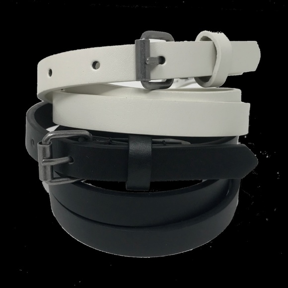 Target Accessories - Womens Black and White Skinny 1/2 in TWO Belt Set Target Accessories - Womens Black and White Skinny 1/2 in TWO Belt Set